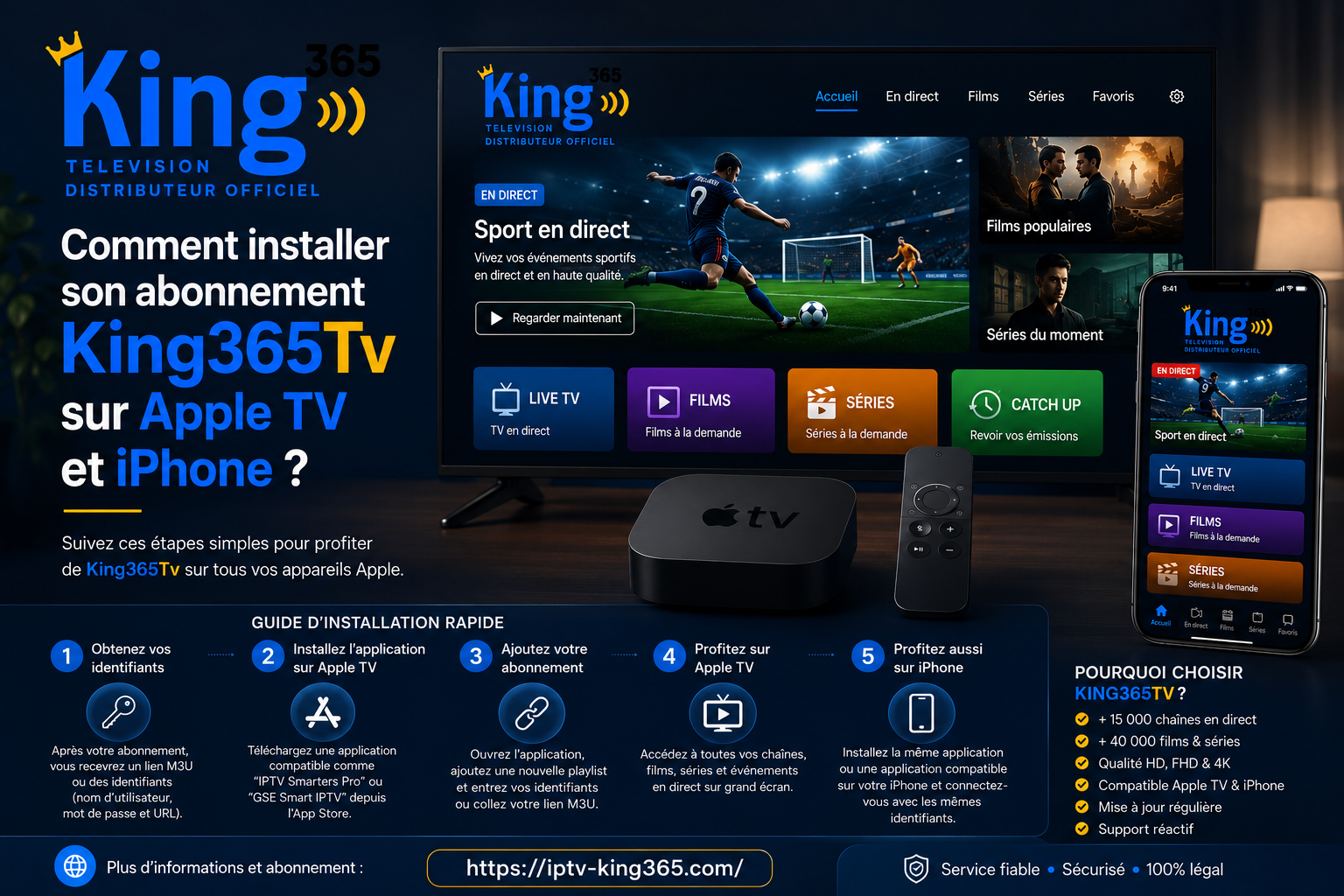 King365tv sur Apple TV et iPhone